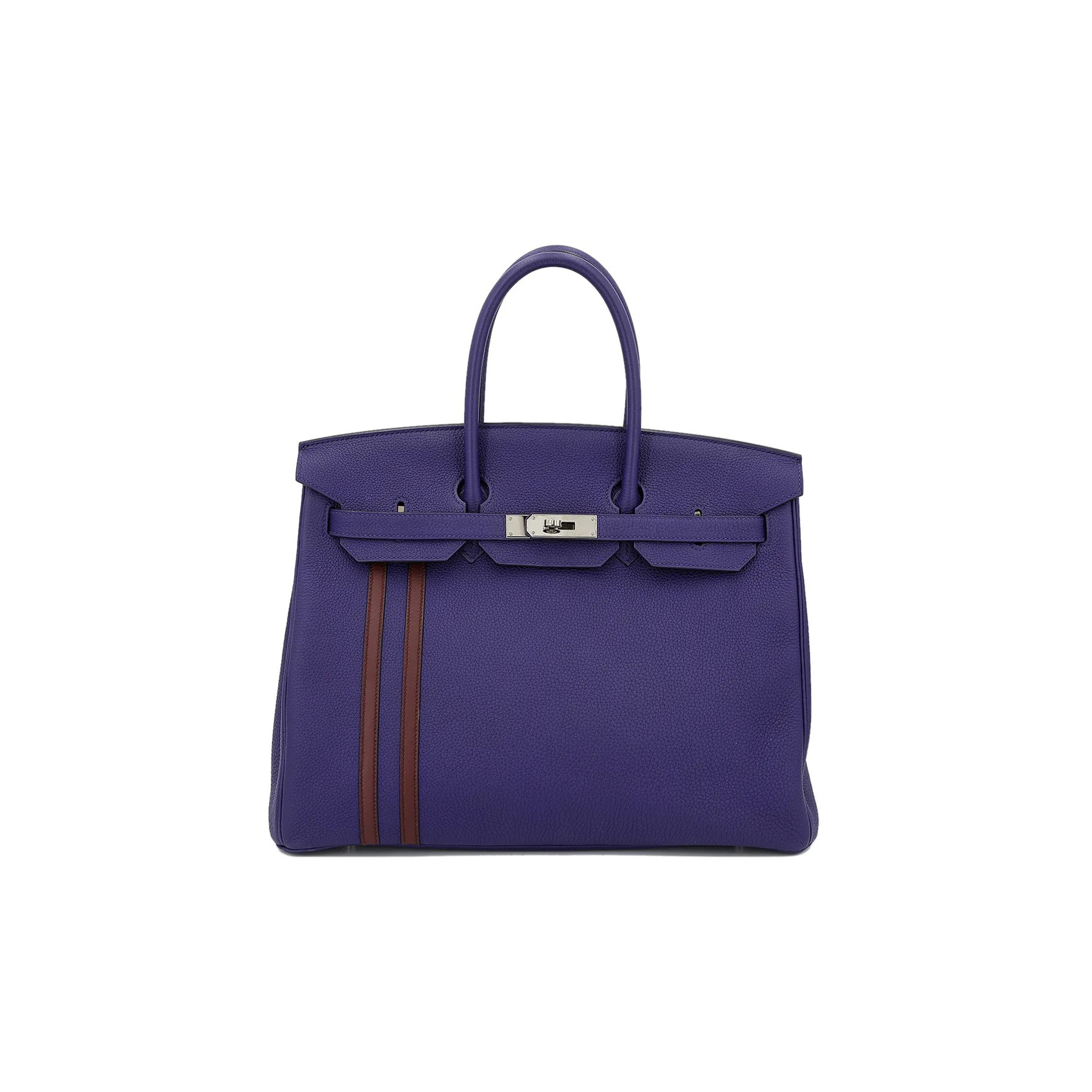 HERMES MASTER BIRKIN 25 TOGO LEATHER FANTASY PURPLE WITH BORDEAUX RED SILVER BUCKLE 9319733094 (25*20*13cm)